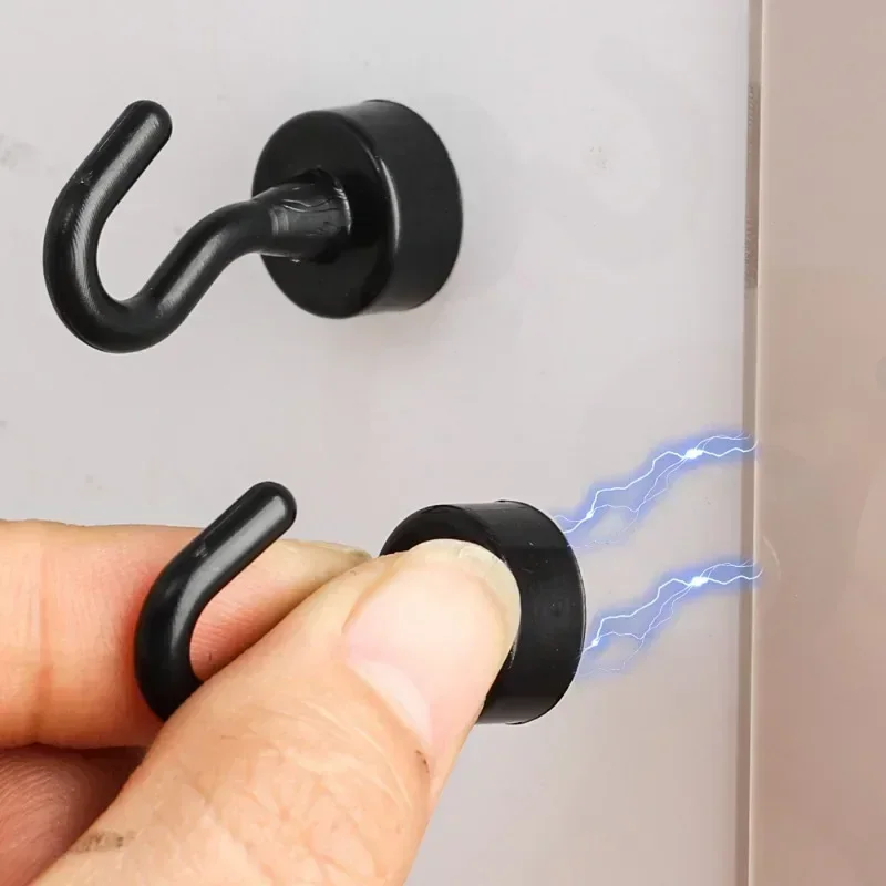 10/1PCS Strong Magnetic Hooks Punch-Free Wall Magnet Hook for Keys Coat Hanging Hanger Kitchen Fridge Bathroom Office Organizer