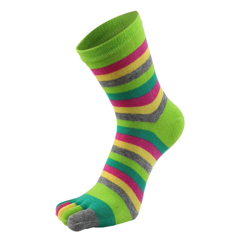 Rainbow 5 Finger Short Socks Women Cotton Striped Colorful Fashions Young Sweat-Absorbing Happy Toe Socks Harajuku 4 Seasons