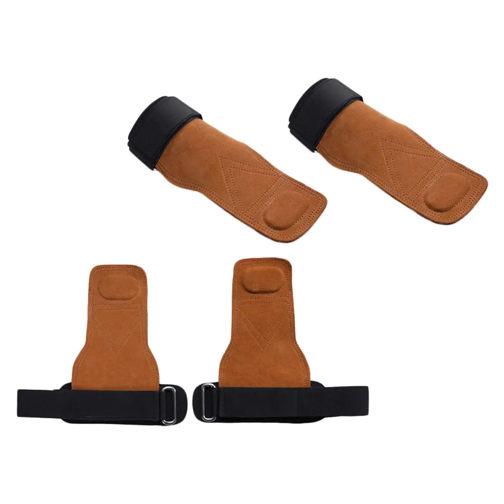 

Brown Small Cowhide Palm Protector Gloves H Grips Wristb Fitness Straps Lightweight Compact Weightlifting Bodybuilding