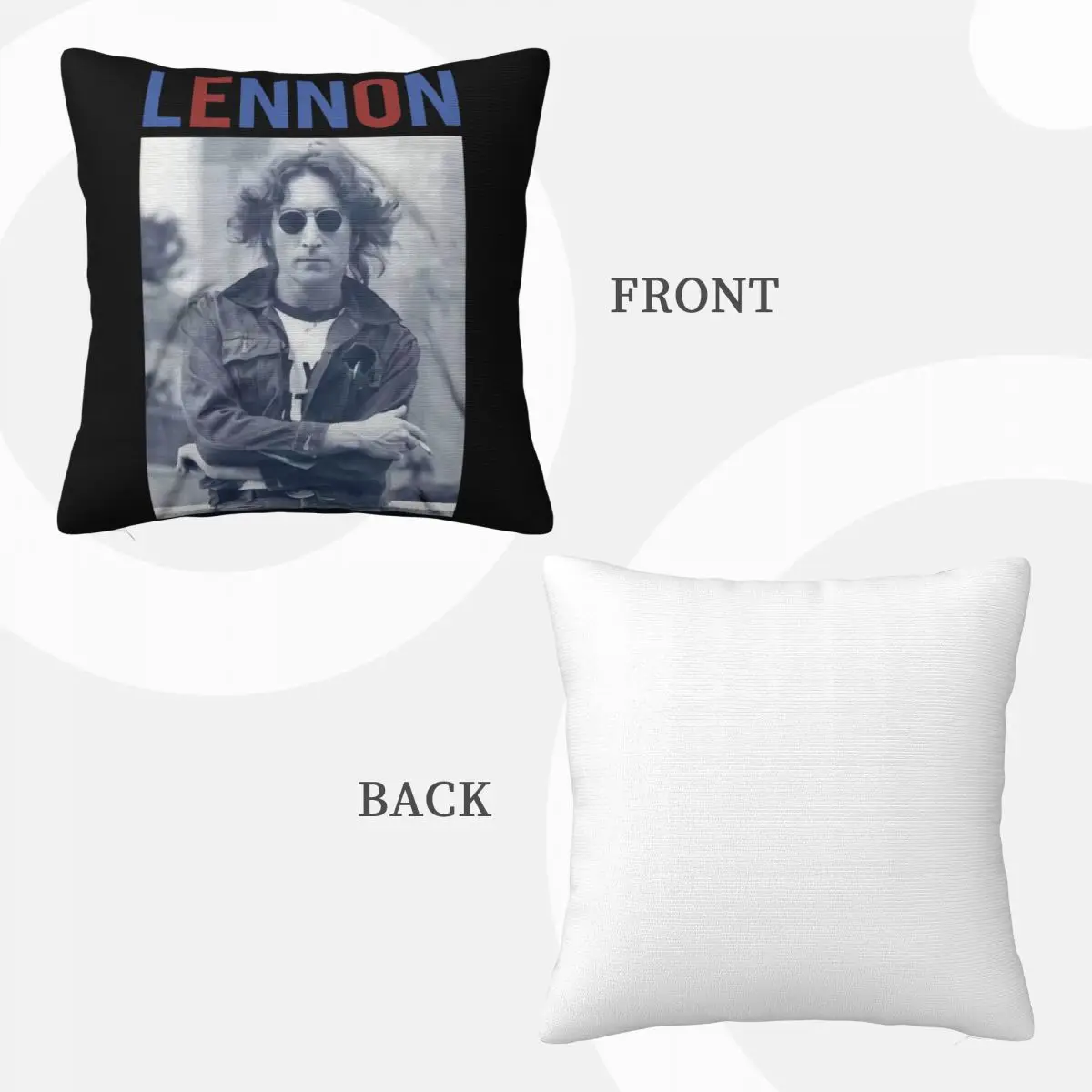 John Histper Lennon 'John Histper Lennon Red White Lennon للنساء البالغات 'Rock Band The M Pillow Case