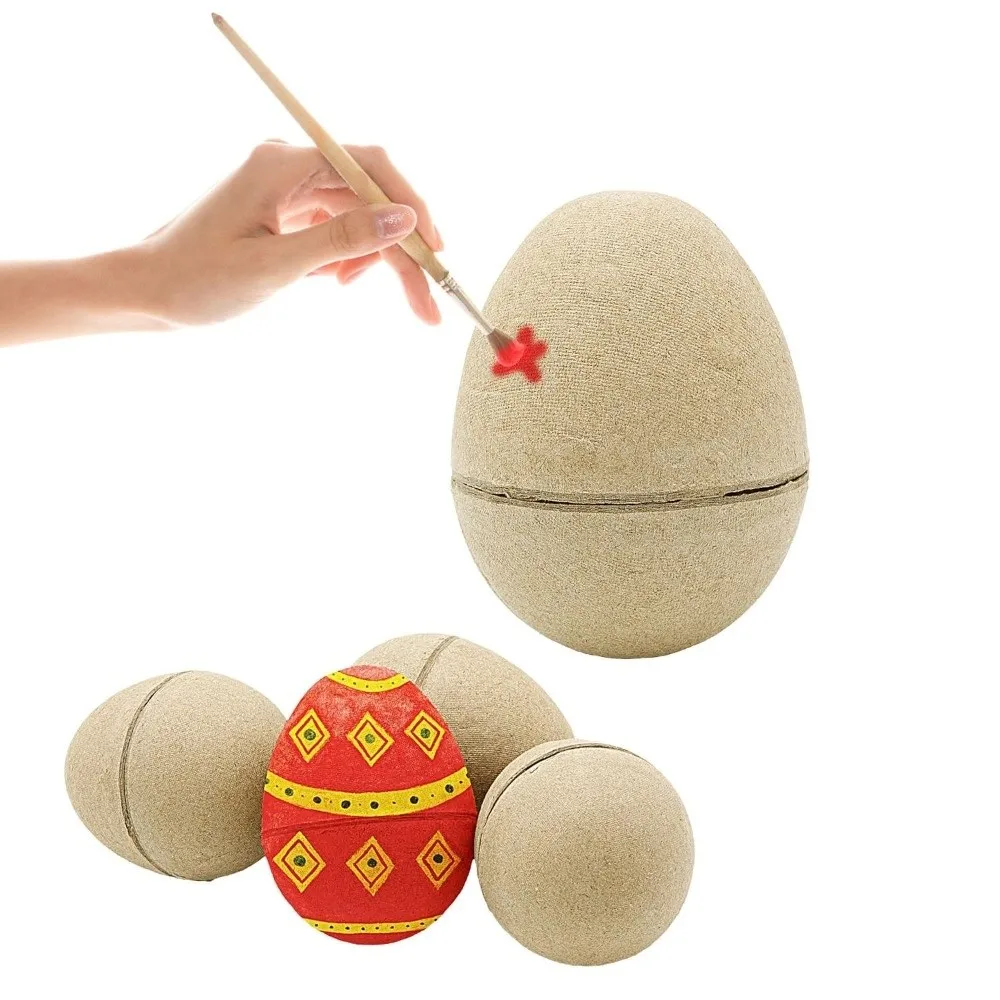 Uova di Pasqua in Carta Non Dipinte, Uova Simulate Fai-da-Te, Adorabili Uova Decorative in Polpa di Carta, Giocattoli Artigianali per Bambini