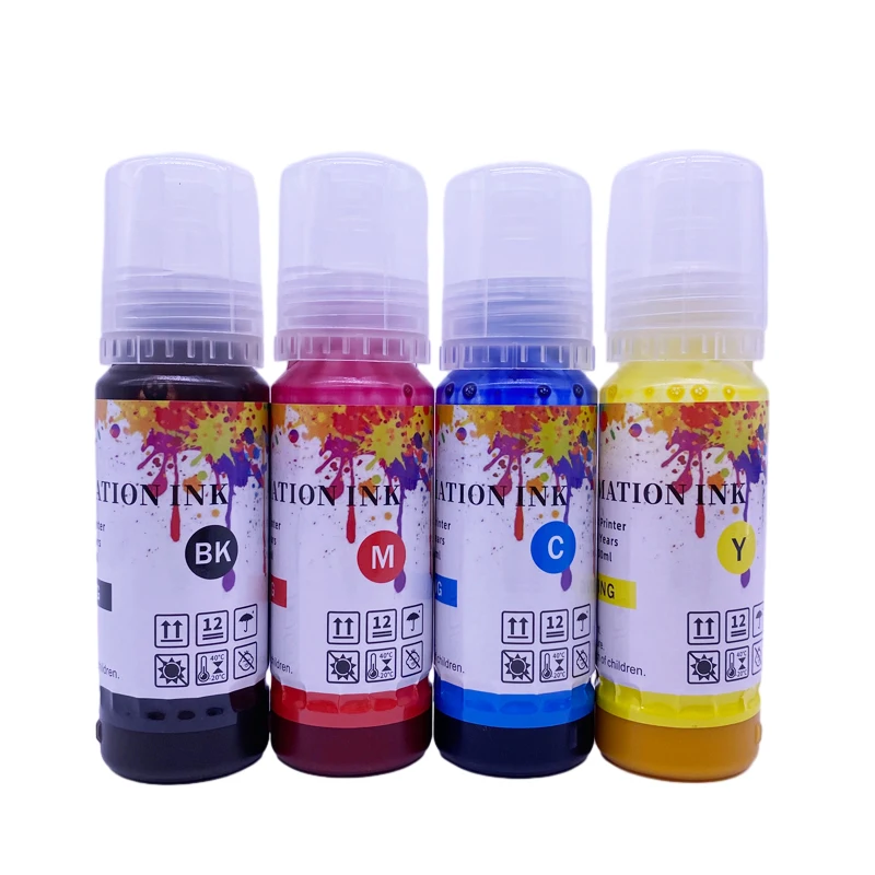 Sublimation Ink 4x70ml For T502 542 532 Epson EcoTank ET-2760 ET-3710 ET-3760 ET-4760 ET-5800 ET-5850 ET-5880 ET-16600 ET-16650