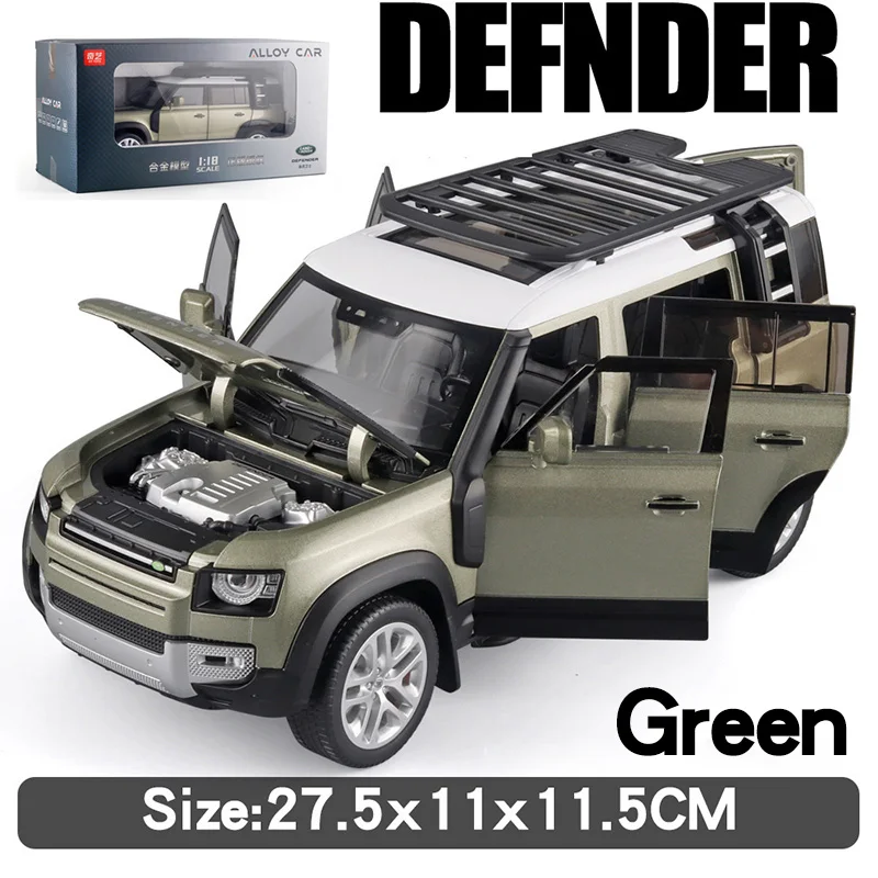 大 1:18 ランドローバーディフェンダー SUV オフロード合金モデルカー
