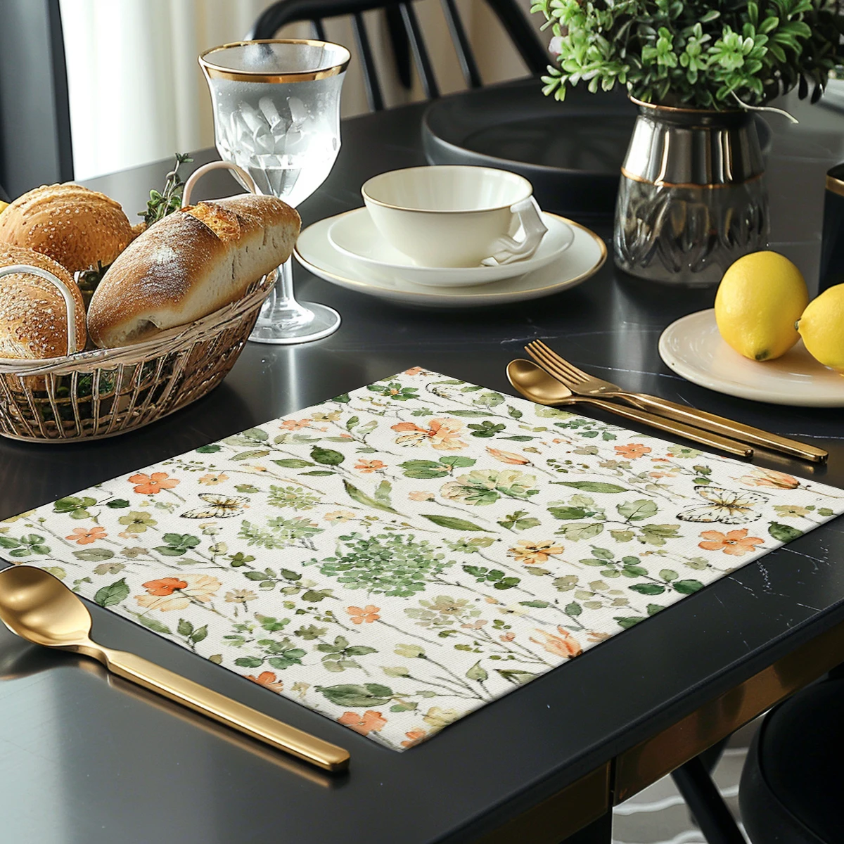 Ocean Themed Polyester Placemats Set of 4 - Decorative Table Mats for Dining Table, Stylish Home & Restaurant Table Decor