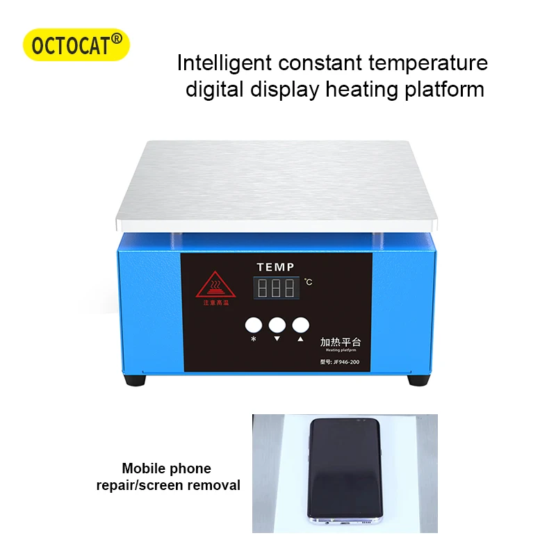 Termostato de Mesa de Aquecimento Exibição Digital Única Cabeça de Plataforma de Aquecimento Modelos de Placa de Pré-aquecimento de Alumínio Máquina de Filme Quente