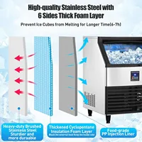 SIHAO Commercial Ice Maker Machine, 270LBS/24H Ice Maker Machine w/45KG Storage Capacity, LED Display