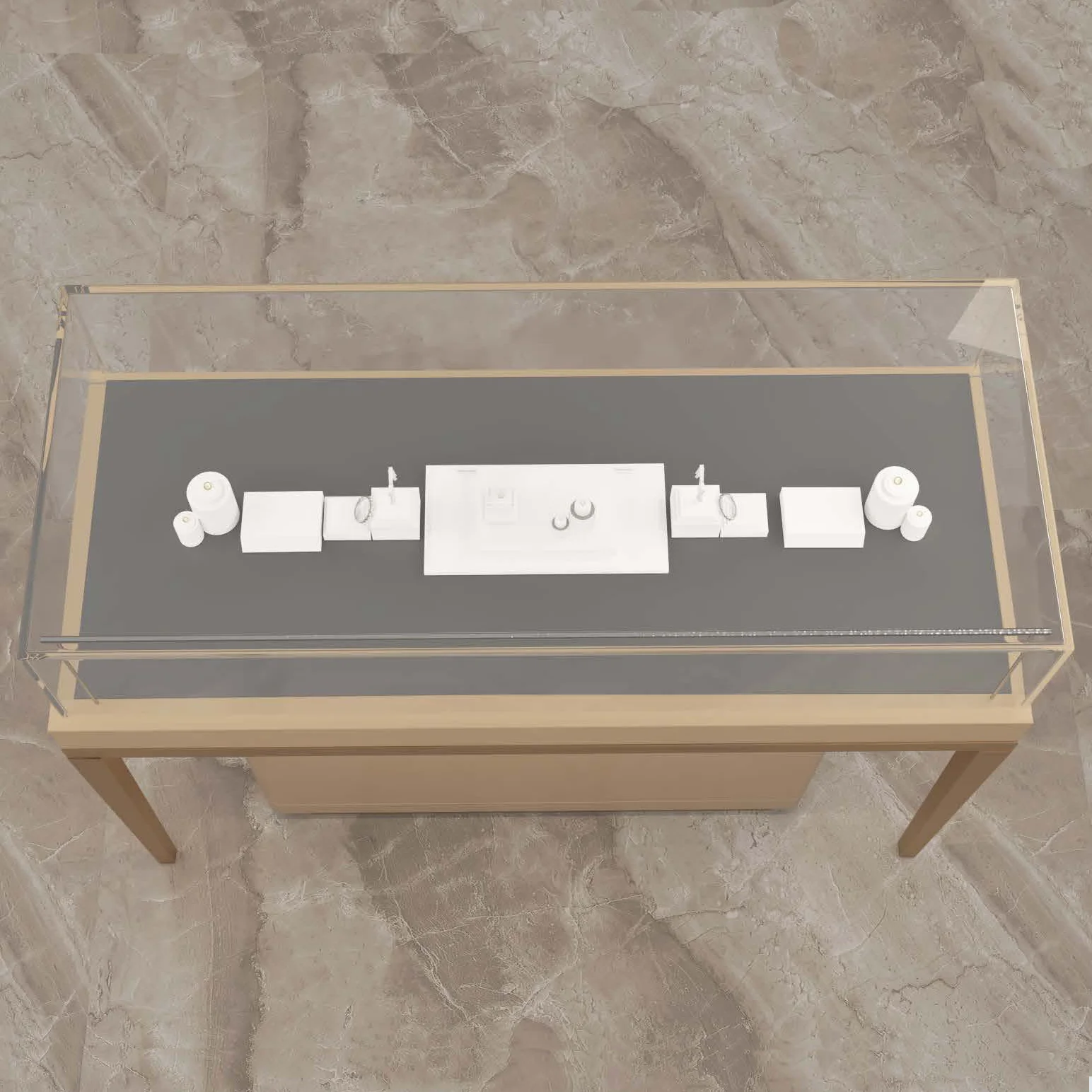 Custom.New Design Jewelry Store Display Cabinet Wood Led Light Strip Glass Jewelry Display Case Showcase