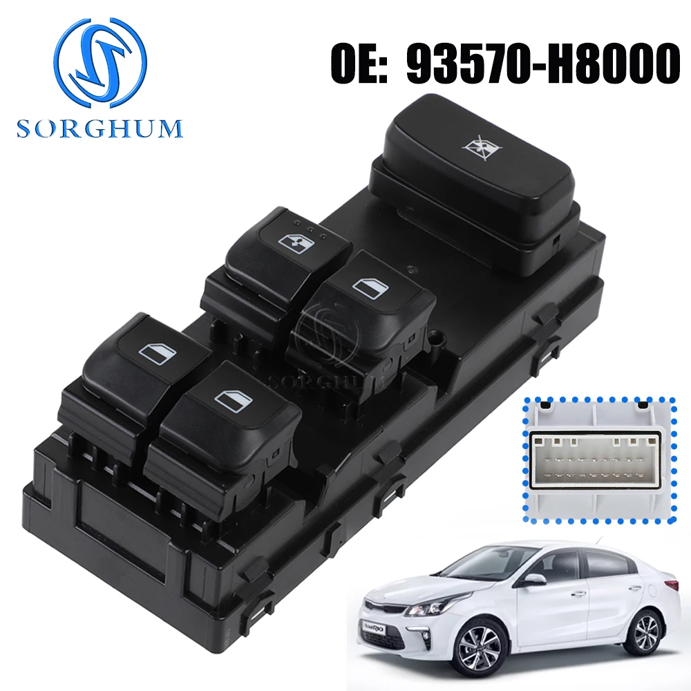 

SORGHUM Lef Front Electric Power Window Switch Glass Lifter Control Button for Kia RIO 2018 2019 2020 93570H8000 93570-H8000