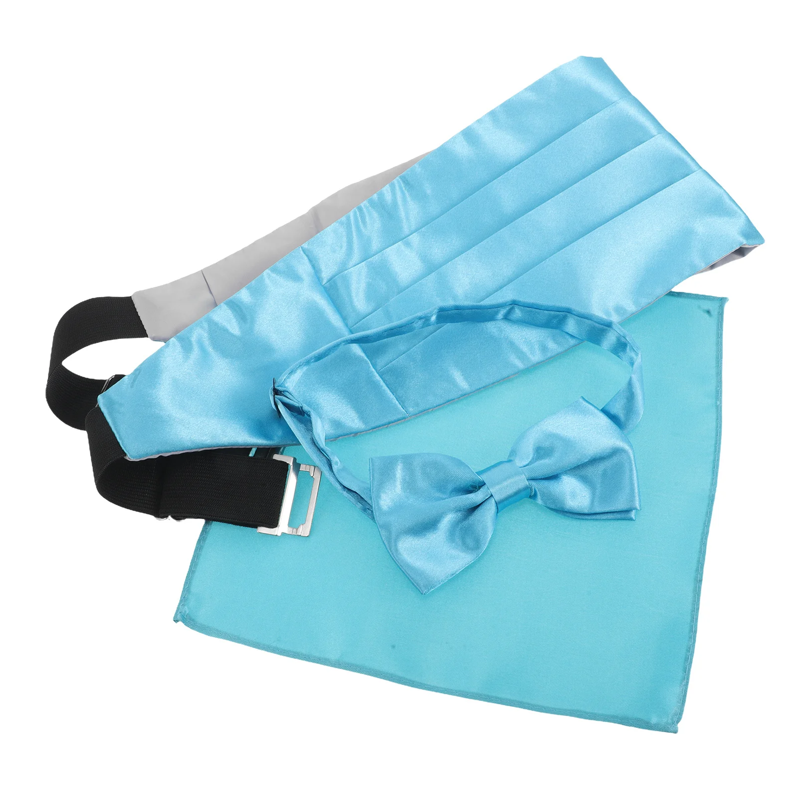 1 مجموعة الرجال الإكسسوارات الرسمية الأزرق Cummerbund ربطة القوس فيونكة جيب مربع حفل زفاف العريس مجموعة أنيقة التصميم الكلاسيكي