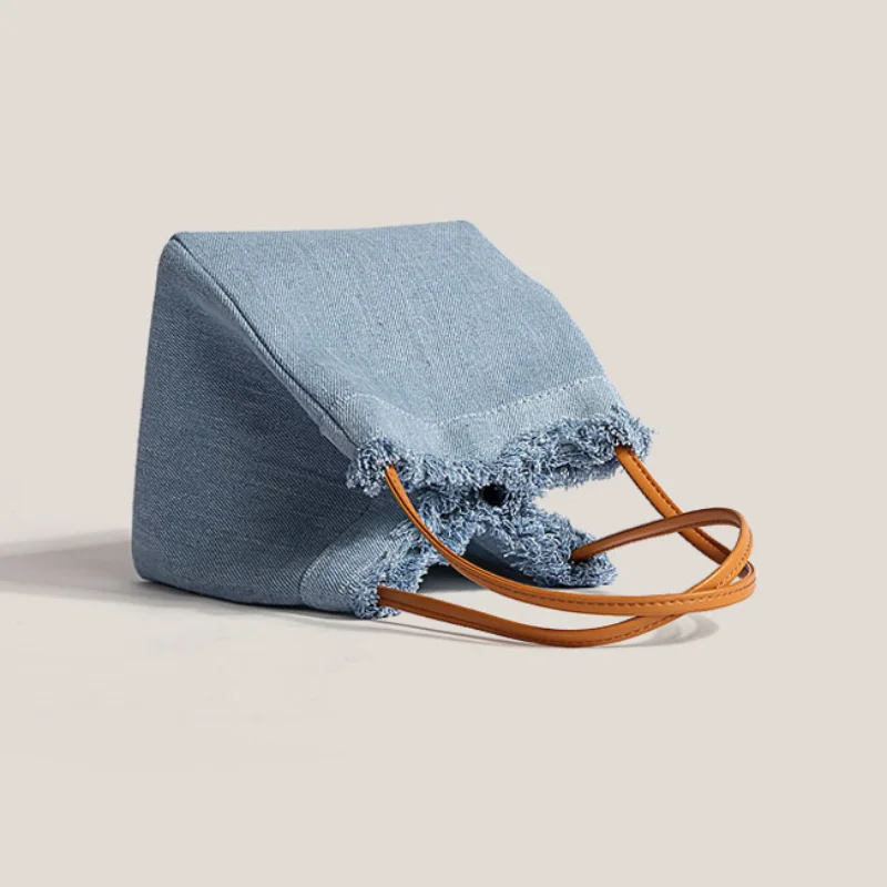 Denim borse con manico superiore moda donna grande capacità Design retrò borse All-match femminile Chic Casual portatile Hasp Totes Ins