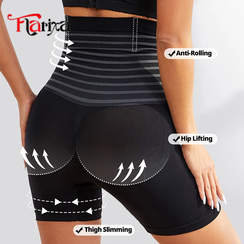 Flarixa Seamless High Waist Panties With Tummy Control Women Shapewear Butt Lifting Thigh Slimming Shorts Postpartum Belly Pants