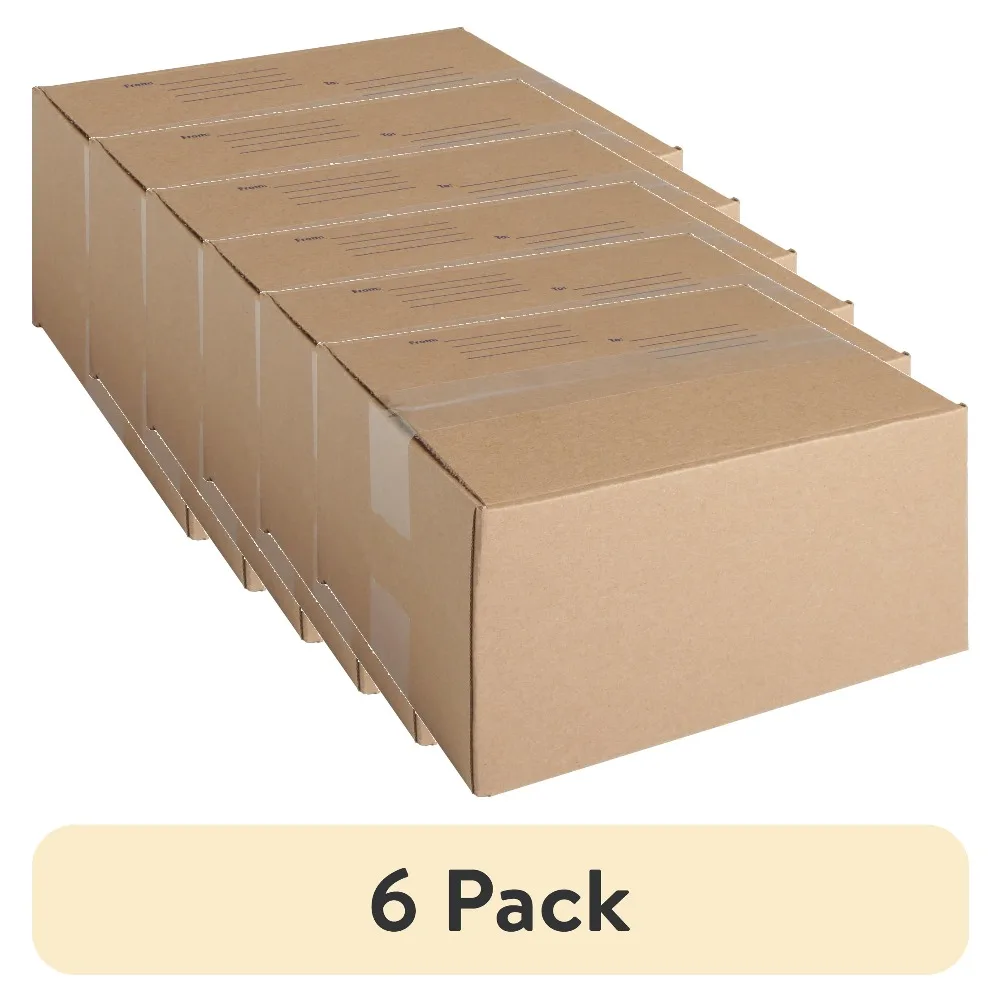 (6 pack) Pen+Gear Medium Shipping Box with 32 ECT, Kraft, 11 x 7.5 x 5.5 Inches