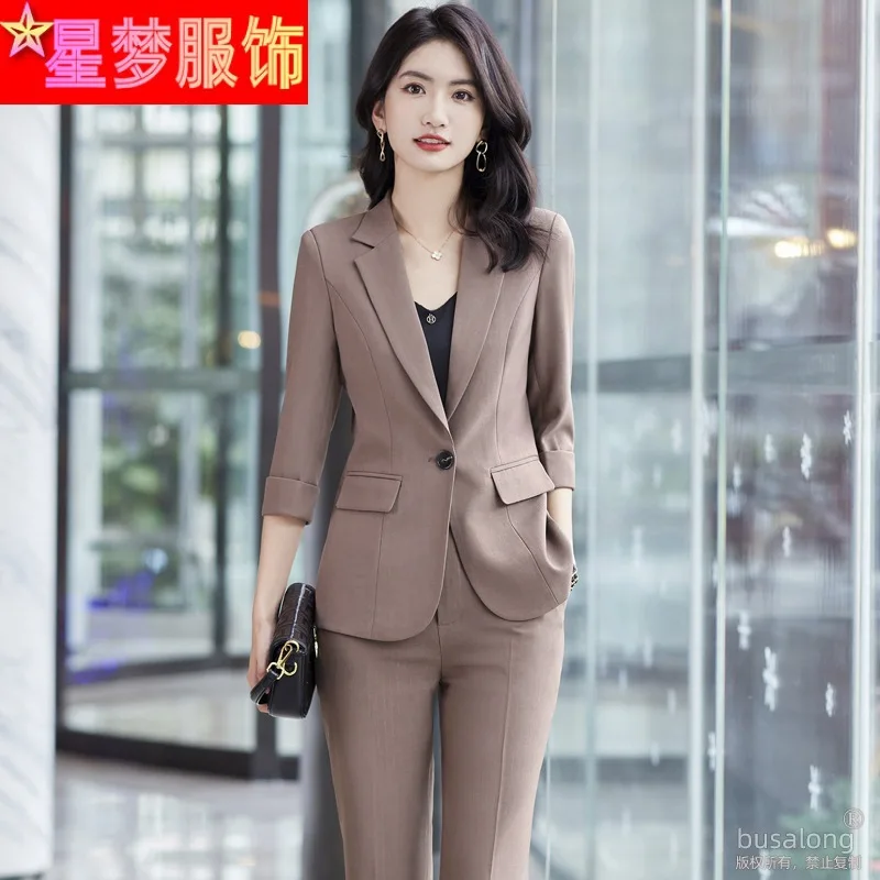 

2023Spring and Summer Fashion Slim FitOLProfessional Outfit Elegant Suit Formal Suit Women Flared Pants Casual Pants Suit
