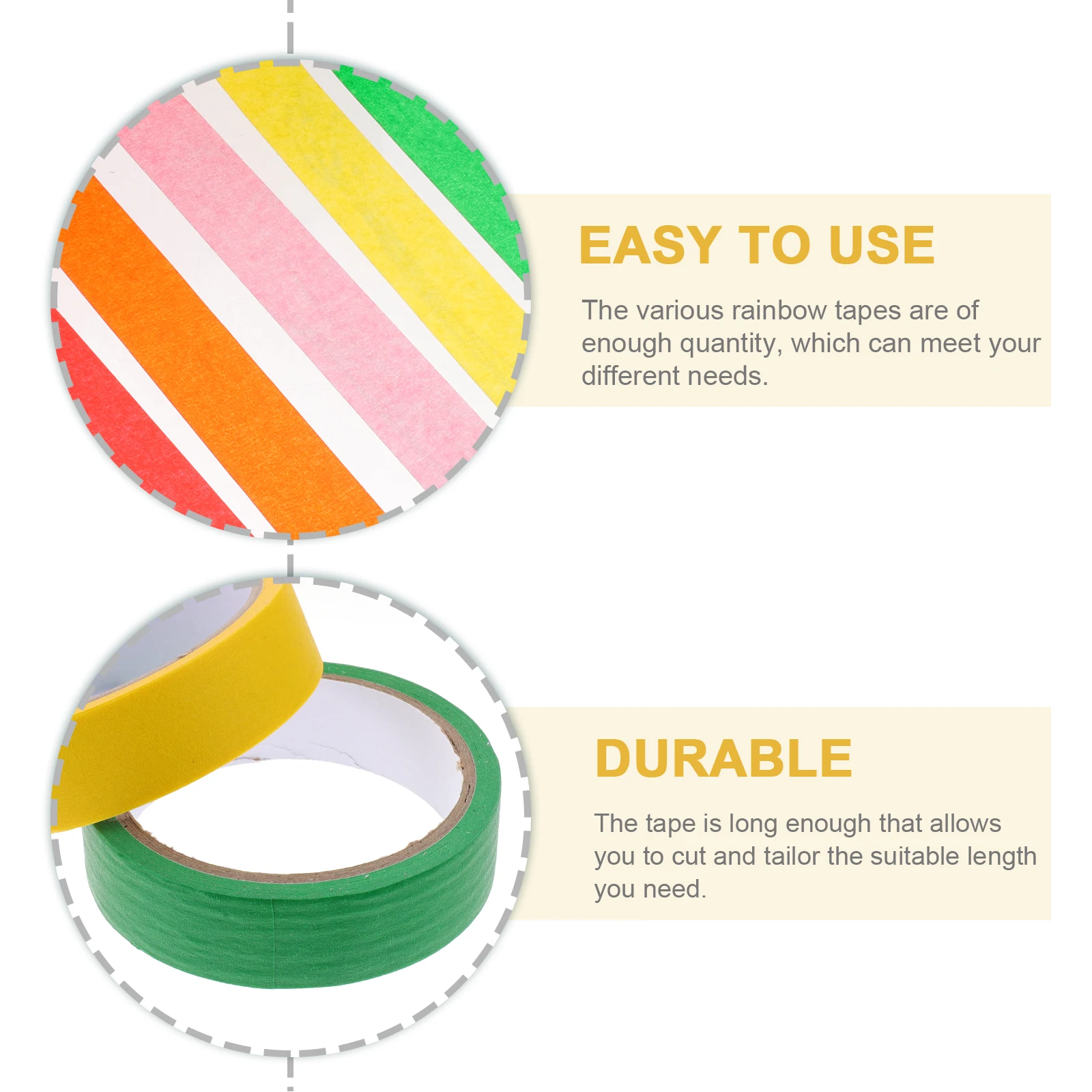 

6 Rolls Colorful Decorative Paper Tape Sticky Colored Scrapbooking Crafts Adhesive for DIY Gift Wrapping Notebook Scrapbook