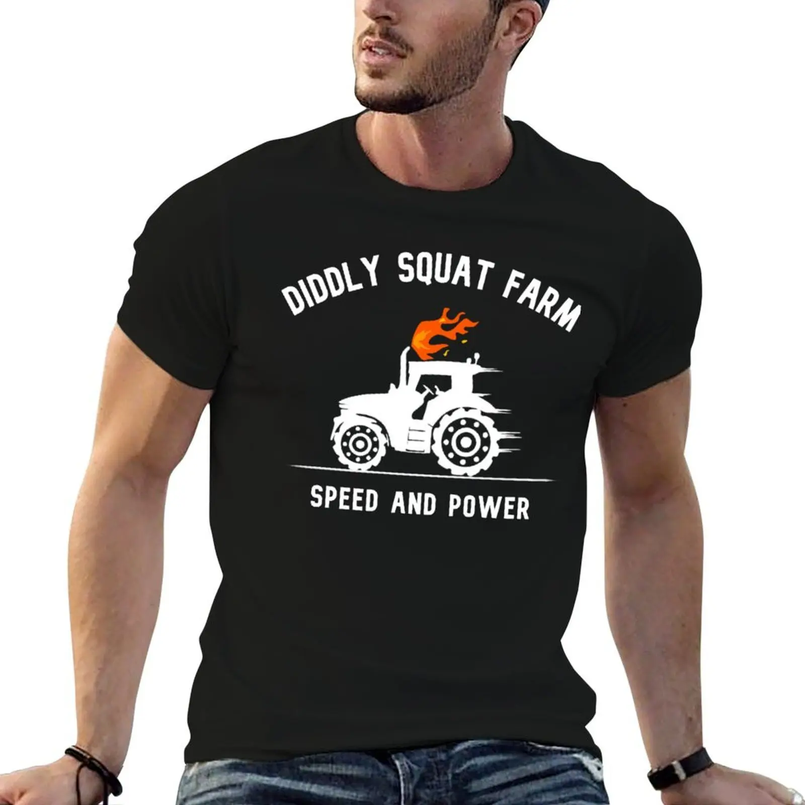 

Diddly farm shop tractor white T-Shirt t shirt man casual t shirt personalised man t shirt heavy cotton T-shirt