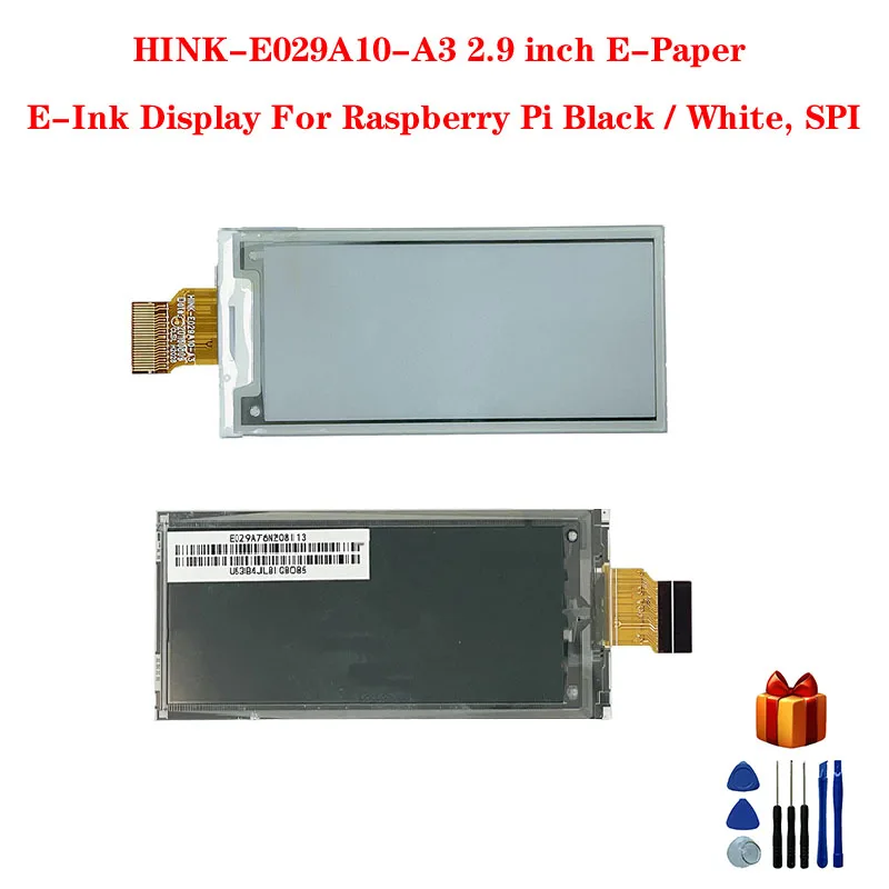 

HINK-E029A10-A3 2.9 inch E-Paper E-Ink Display For Raspberry Pi Black / White, SPI