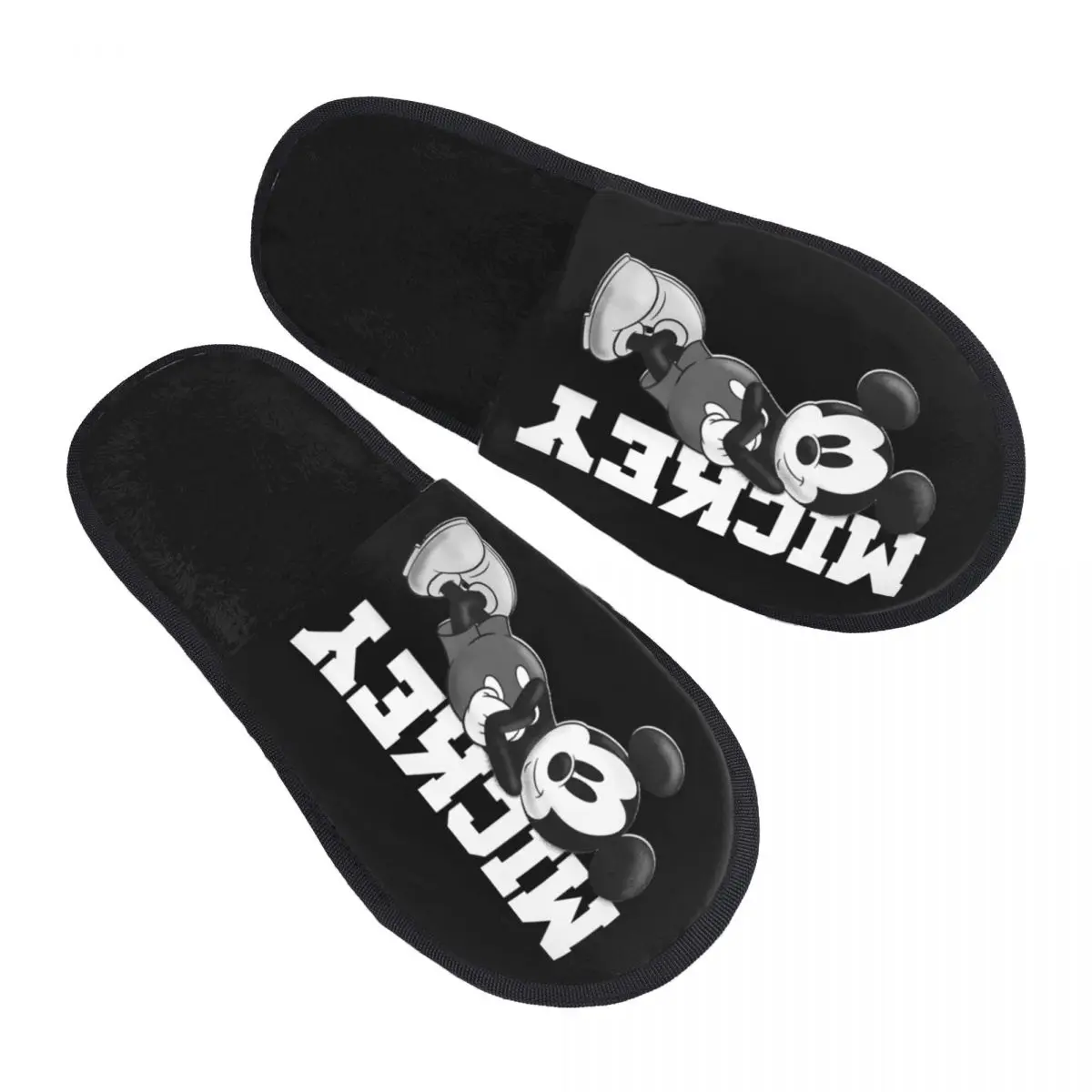 

Зимние домашние тапочки с Микки и друзьями, мягкие домашние меховые шлепанцы с Микки Маусом для спальни, противоскользящие