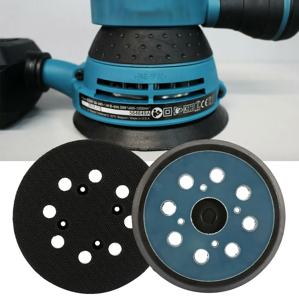 5 Inch 8 Holes 125mm Hook Loop Sanding Backing Pad Electric Makita Orbital Sander Disk Discs Porter Cable Backup Stick On Pad