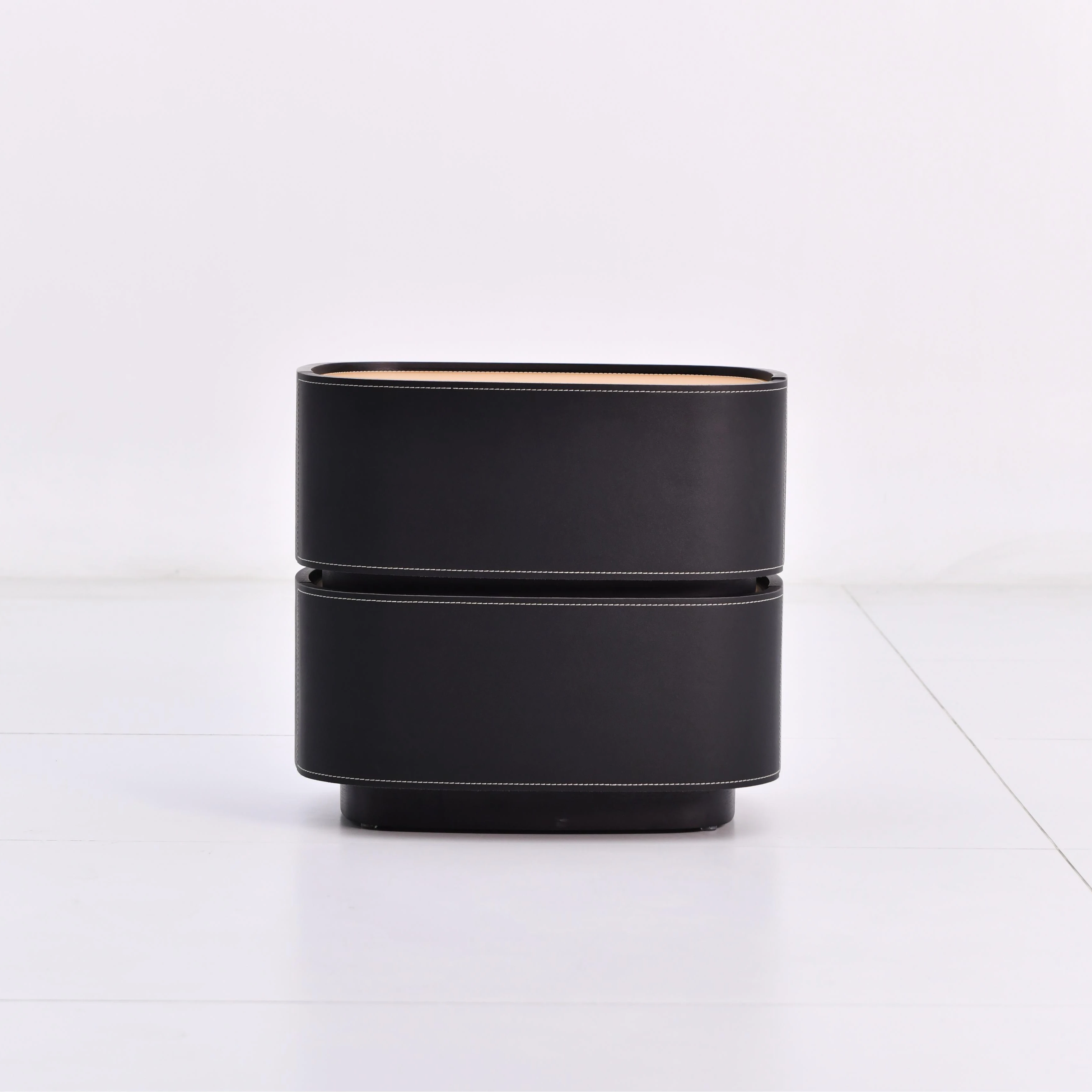 Hot Sale Factory Wholesale Modern Minimalist Luxury Saddle Leather Bedroom Nightstand