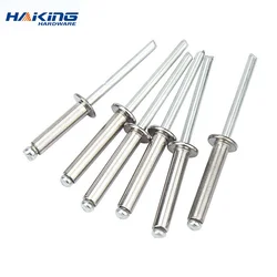 30/50pcs Pop Rivets Aluminium M2.4 M3.2 M4 M4.8 Dome Head Blind Rivets Steel Shank Mandrel Exhaust Rivets