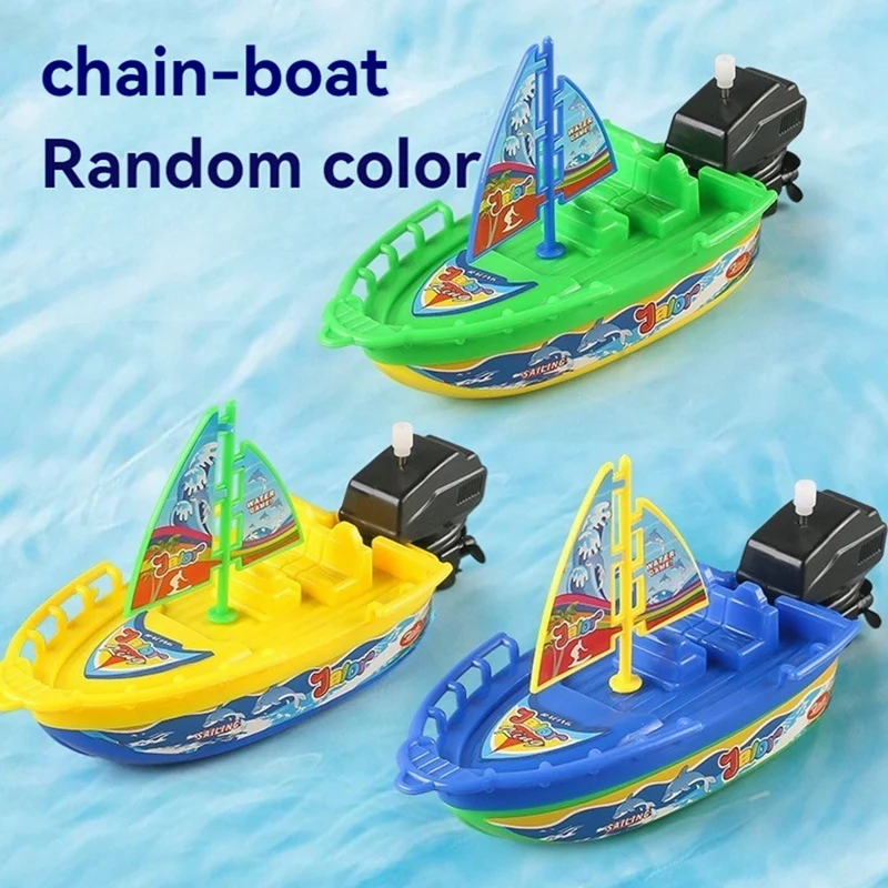 HOT-Kids Speed Boat Ship Wind Up Toy Zabawki do kąpieli Zabawki pod prysznic Float In Water Kids Klasyczne zabawki zegarowe dla dzieci Prezent