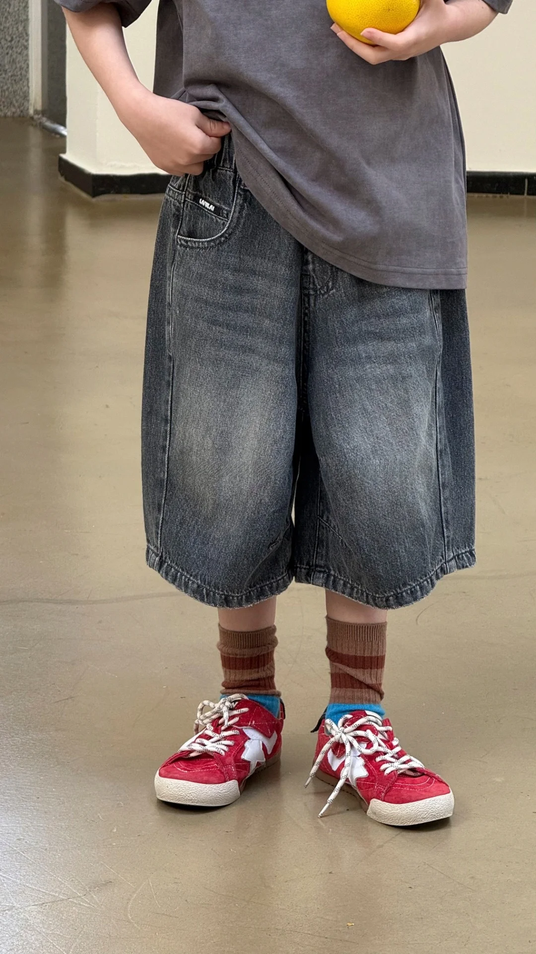 lafleur-1978-–-nouveau-style-d'ete-pour-garcons-jean-en-denim-bleu-delave-vintage-coupe-large-longueur-mi-cuisse-pour-enfants