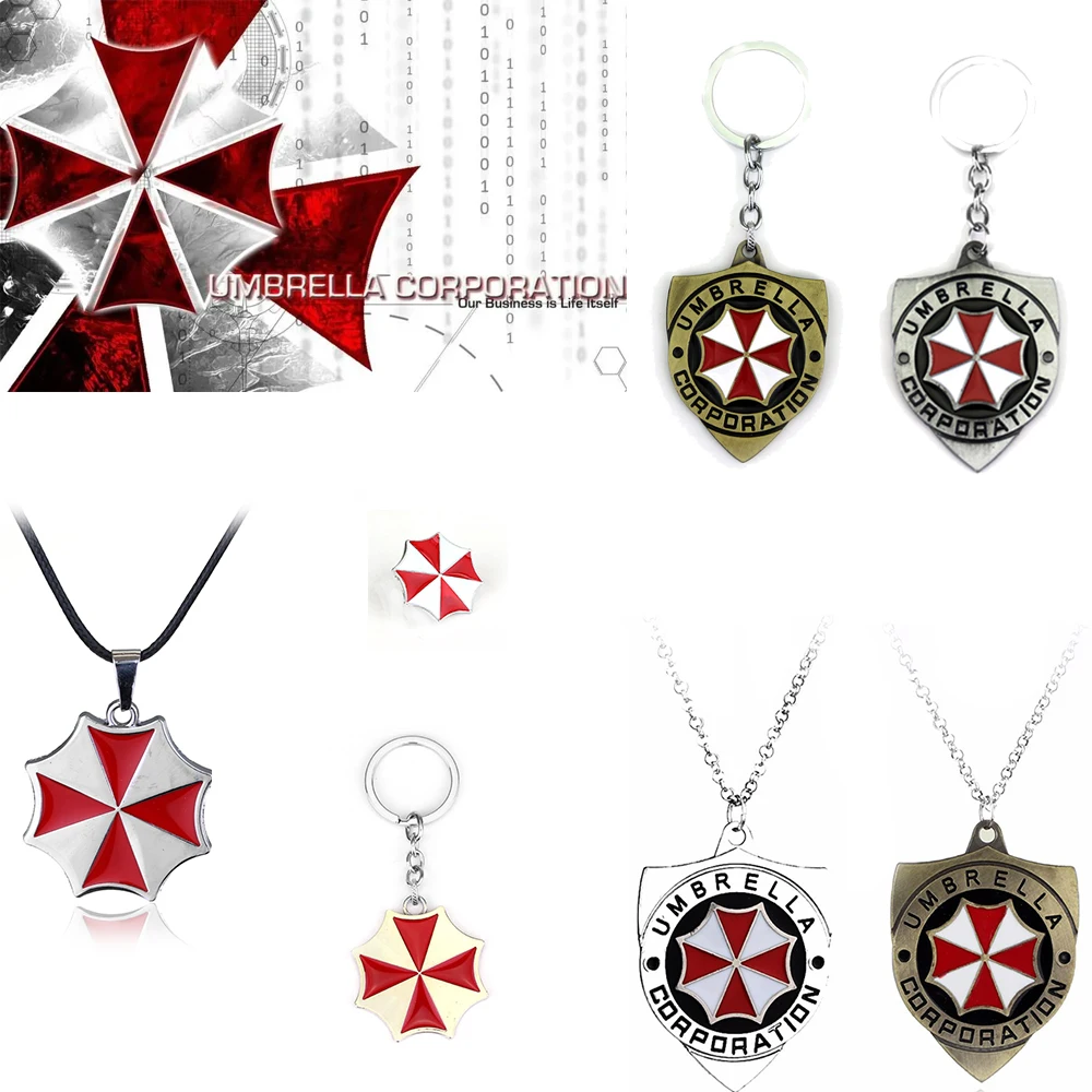 Residents Evils Key Chain Adornment Gifts Car Keychain Toy Umbrella Corporation Sublimation Blank Keyring Edc Necklace Jewelry