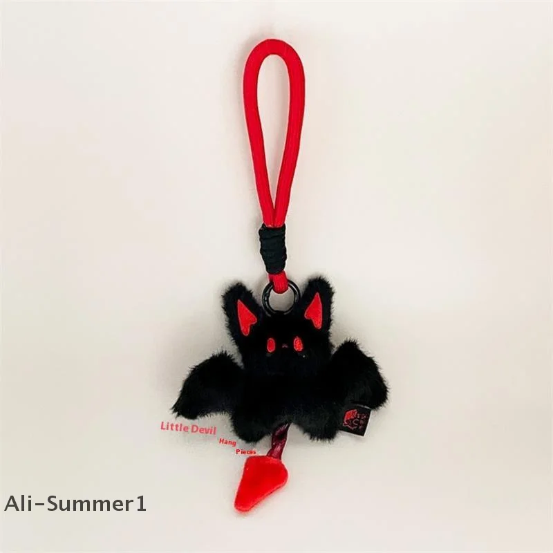 Cute Halloween Bat Little Devil Plush Doll Toy Keychain Lanyard Bag Pendant Backpack Hanging Ornament Keyring Girl Birthday Gift