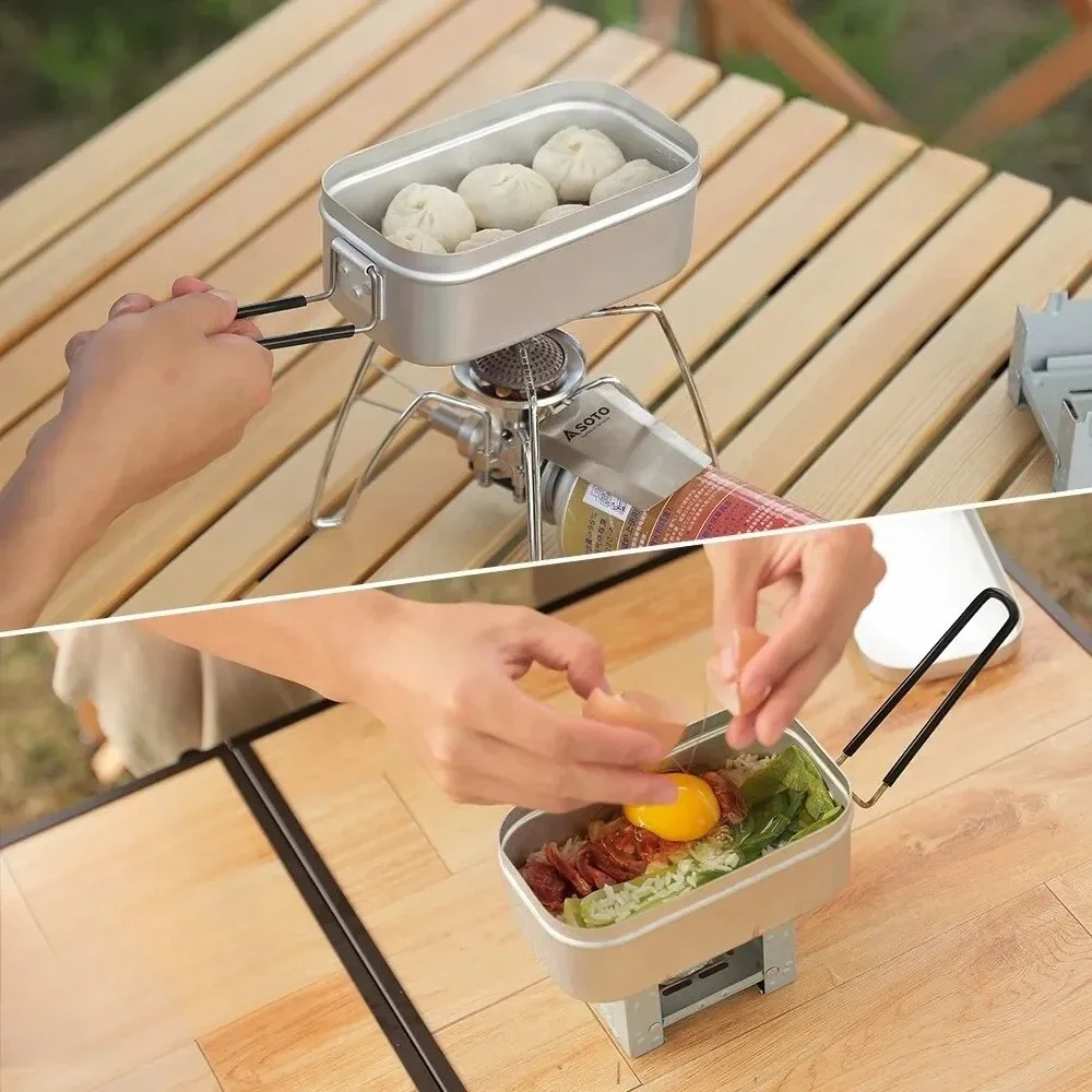 800/1400ML Aluminum Lunch Boxes Travel Camping Tableware Mess Tin Outdoor Picnic Tourist Bowl Dishes Bento Hiking Supplies view 2