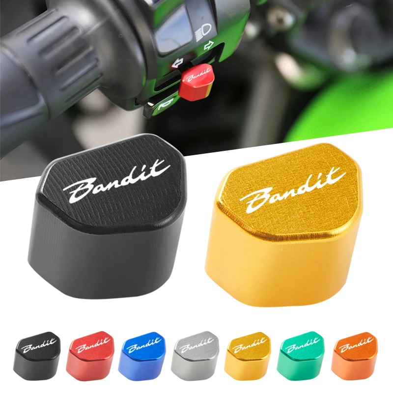 Botão interruptor de motocicleta de alumínio cnc, tampa de chave para suzuki gsf 250 600 600s 650 650s 650n 1200 1250 bandit 650s