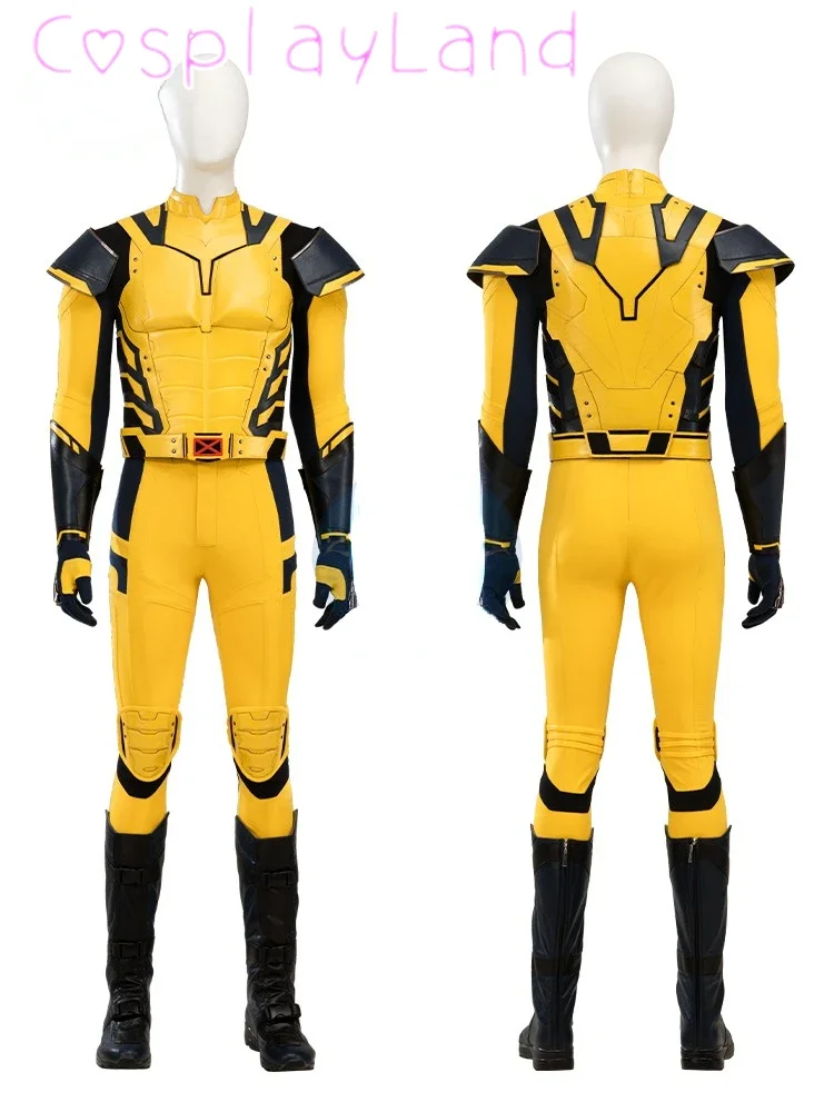 

Superhero James Logan Cosplay Costume Wolve Yellow Battle Armour Outfit Custom Made Halloween Carnival Adult Men Jumpsuit