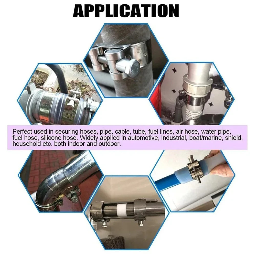 10 قطعة 304 الفولاذ المقاوم للصدأ حقن الوقود الصغيرة خرطوم المشابك قابل للتعديل الأنابيب خرطوم كليب أنبوب المشابك مجموعة خط الغاز خرطوم المشبك 6-20 مللي متر #6