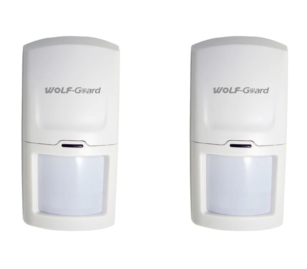 2 X Wolf-Guard Wireless PIR Motion Sensor Detector Alarm for Home Security Alarm System 4G/GSM Alarm Panel 433MHZ