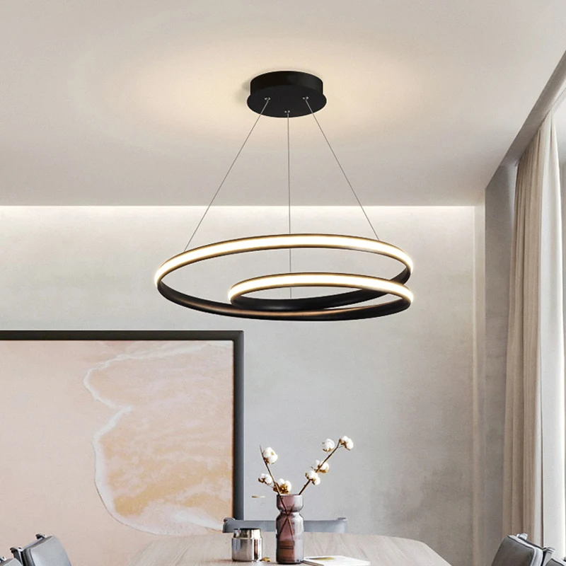 

Nordic White Circle LED Pendant Lights for Living Room Bedroom Restaurant Study Pendant Lamp Home Decor Hanging Light Fixture