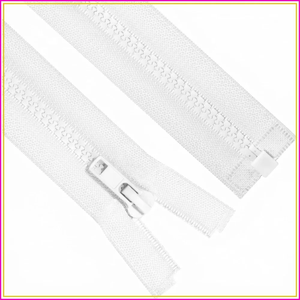 

2PCS #5 12 Inch Separating Jacket Zippers for Sewing Coats, White Molded Plastic Zippers Bulk Tailor DIY Sewing Tools