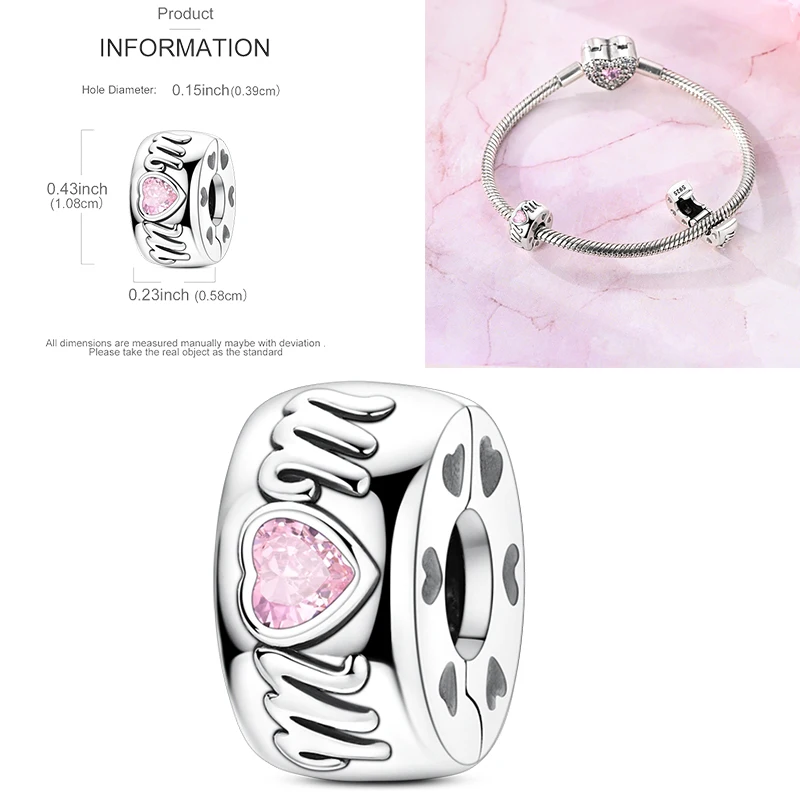 2026 Neue Mutter-Charms aus 925 Sterling Silber, Schwester-Familien-Liebesherz-Perlenanhänger, passend für europäische Armbänder, DIY-Schmuckgeschenk für Frauen – Detail 17