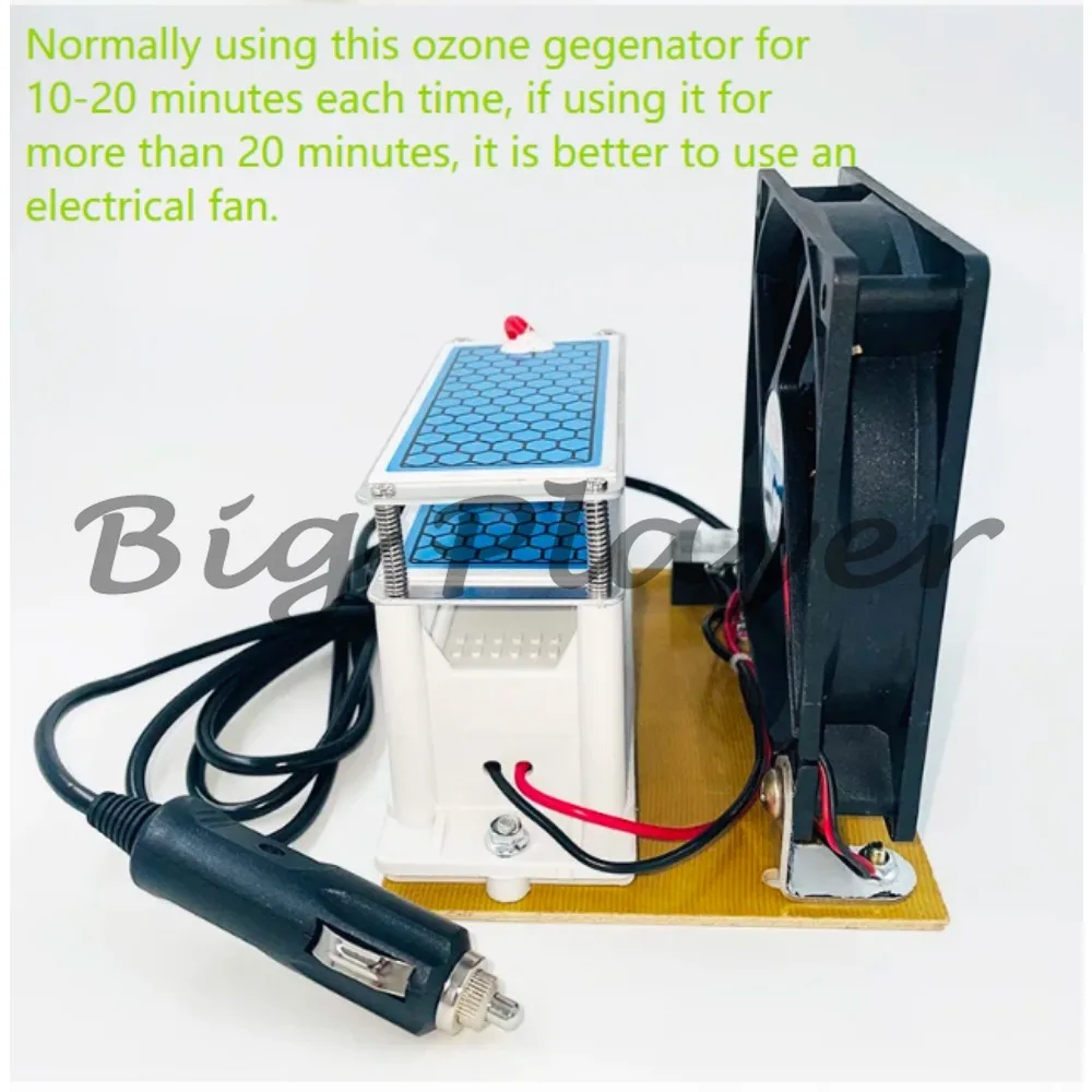 プレミアムオゾン発生器-12v-10g-空気清浄機-オゾナイザー滅菌器-冷却ファン付き