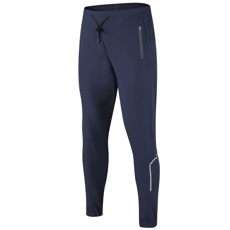 Men Gym Running Long Pants Breathable Jogging Running Casual Sweatpants Quick Drying Zip Pocke Training Sport Trousers