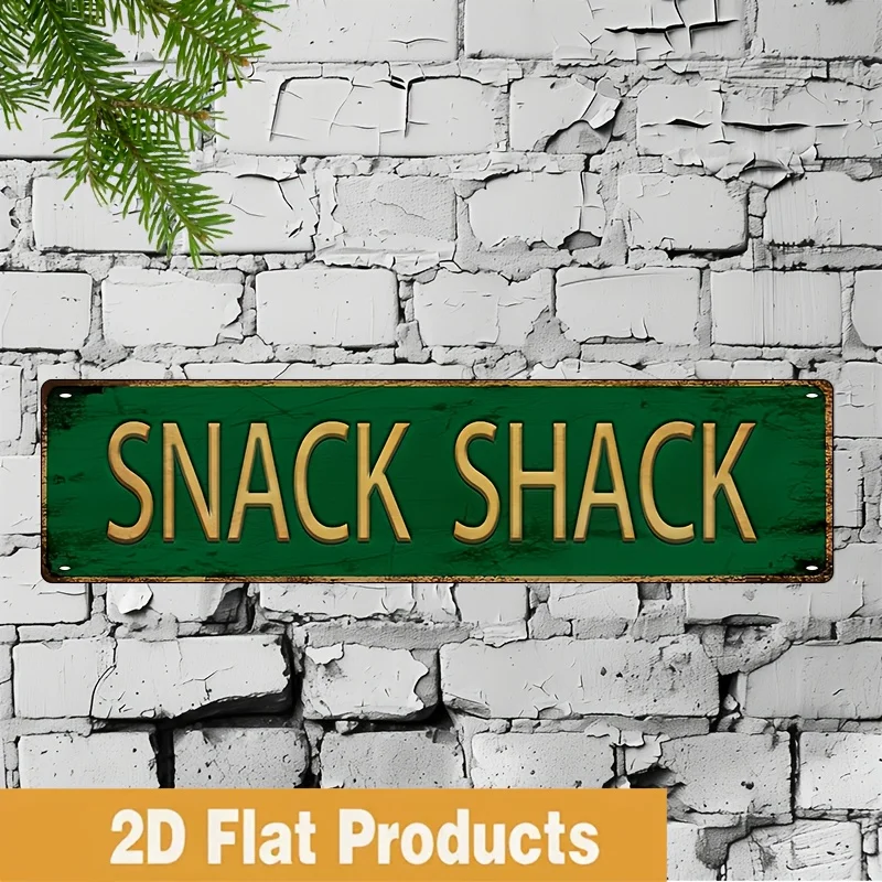 1 plaque murale rétro en aluminium - 'SNACK SHACK' | Plaque décorative adaptée pour la maison, le bar