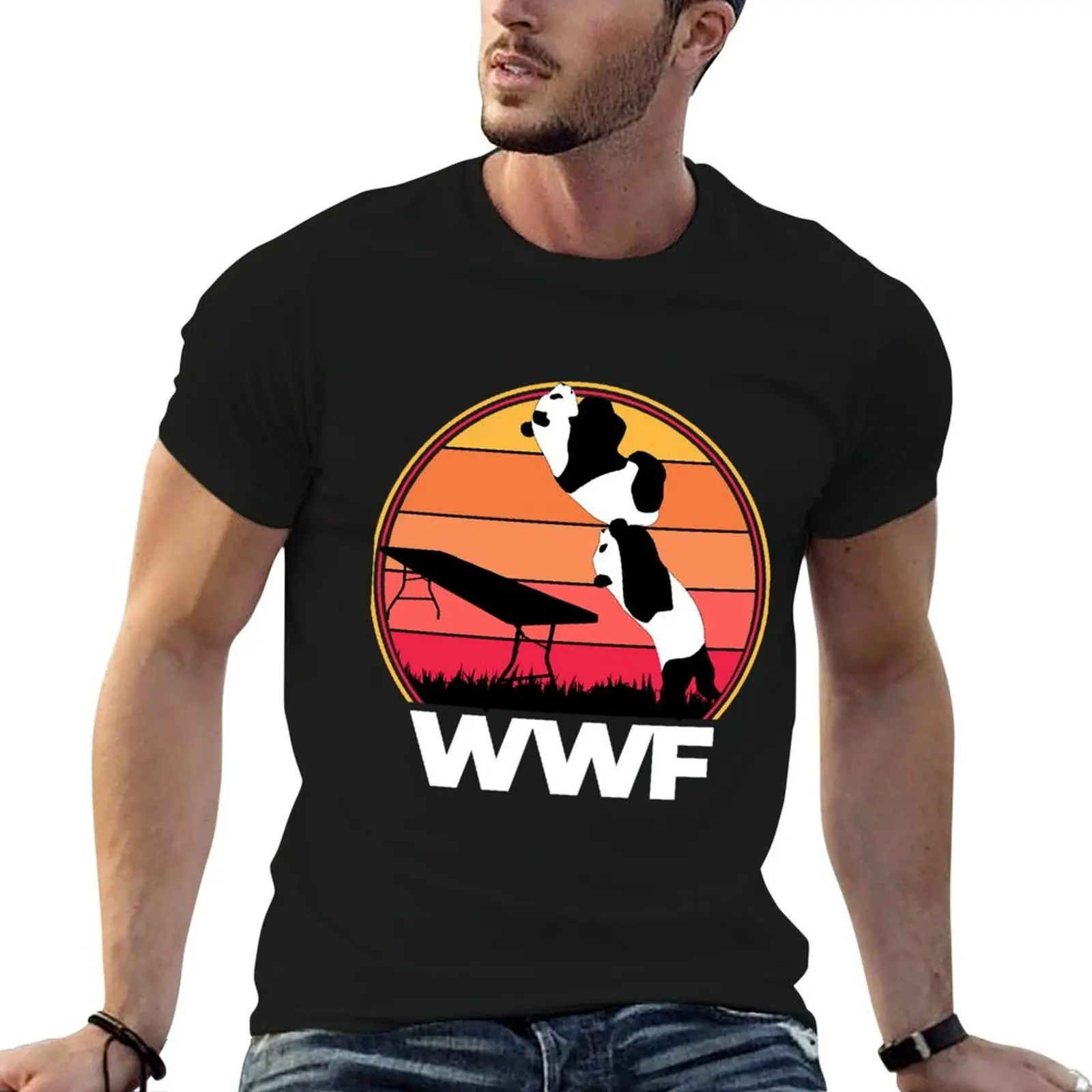 

Wwf wrestling pandas T-Shirt man t shirt heavy cotton t shirt for man anime t shirts oversize T-shirt