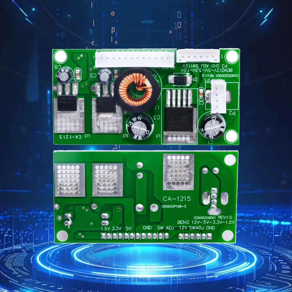 CA‑1215 12V Input Multi‑Output Buck Module 5V 3.3V 1.5V Voltage Regulator Board
