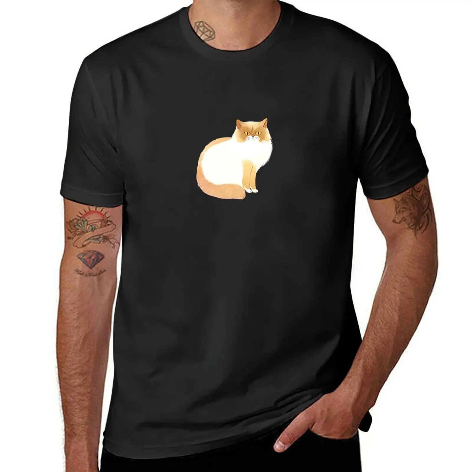 Purr-fect Persian Cat T-Shirt oversized graphics blacks plus size tops heavy weight t shirts for men