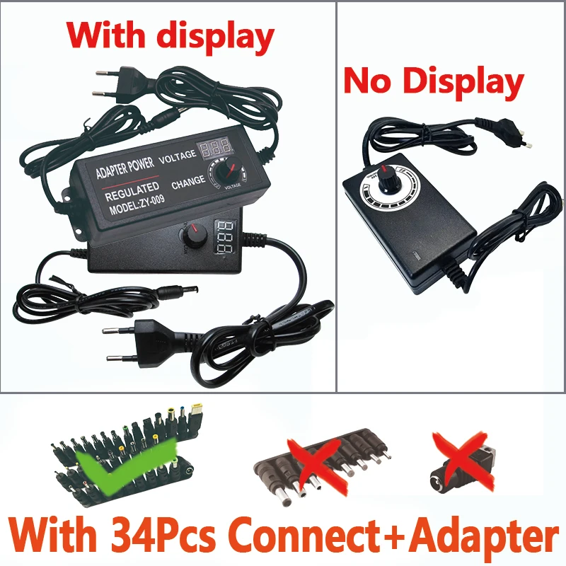 Power Supply Adapter AC DC 12V  3V 9V 12V 24V 36V 2A 3A 5A 10A Transformers 220V To 12V Adjustable Led Power Supply 12 24 V Volt