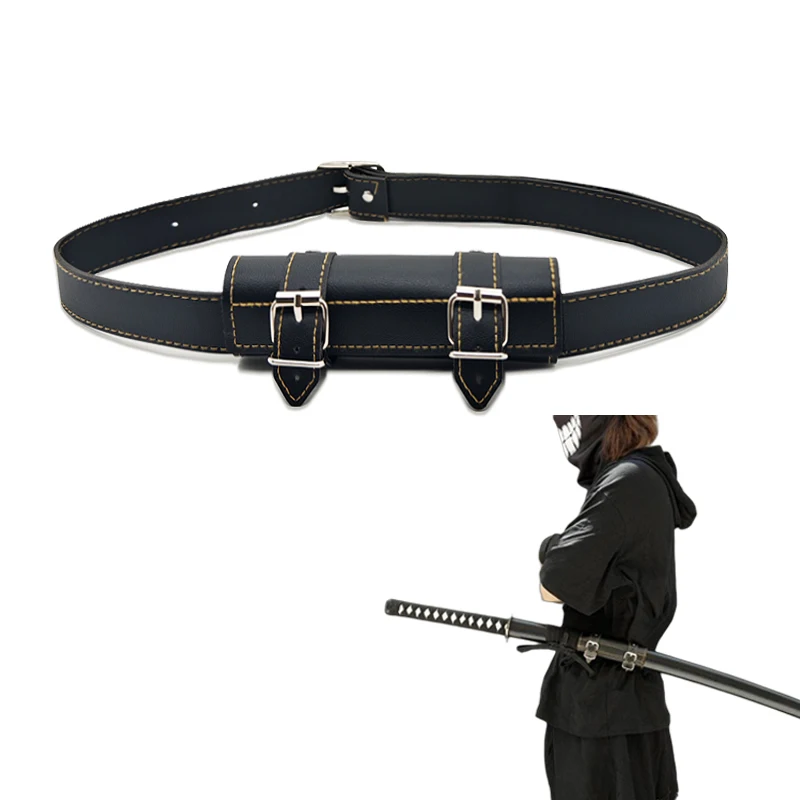 PU Leather Belt For Katana Medieval Sword Holder Cosplay Demon Slayer Rapier Ring Strap Belt Scabbard Holder