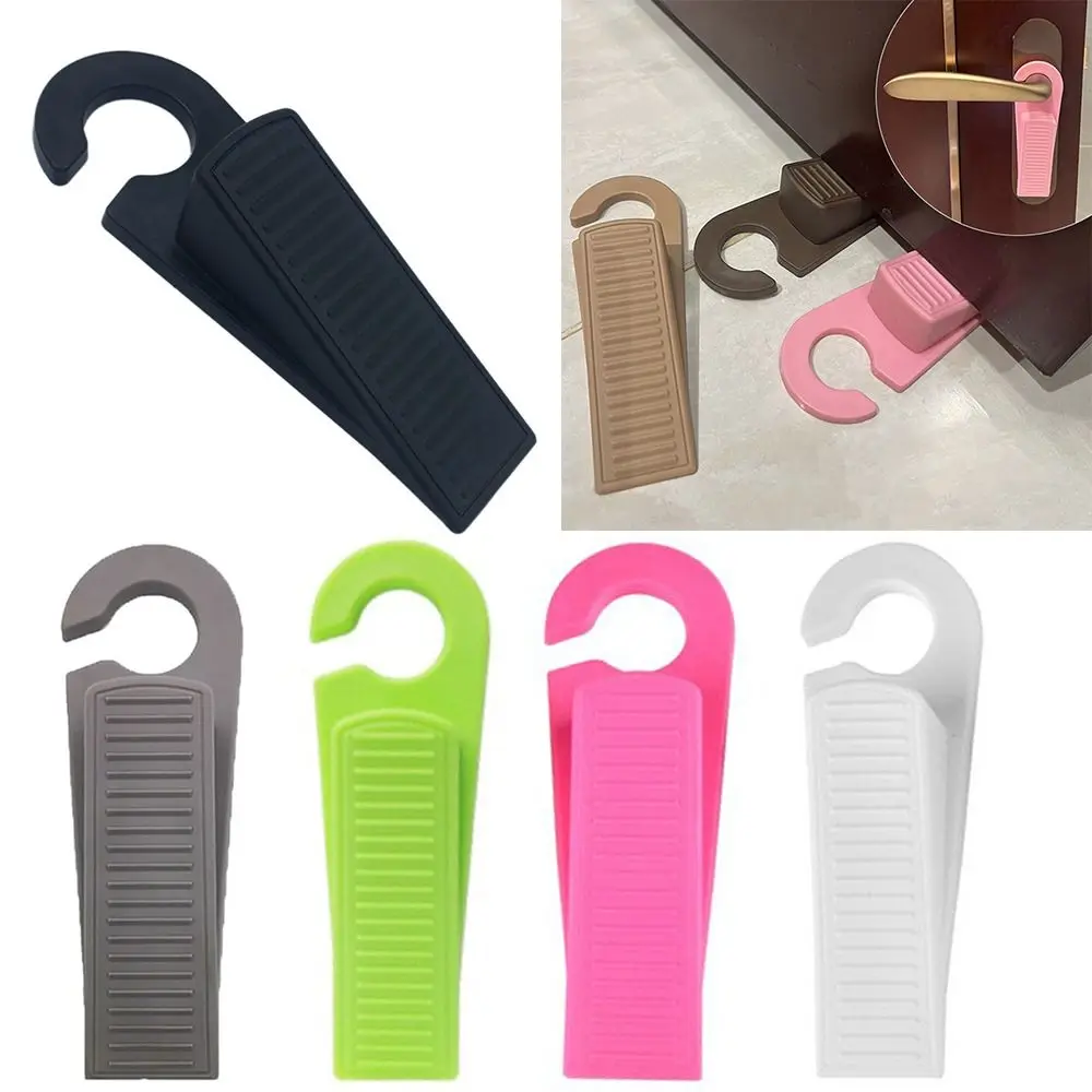 Stripe Design Punch Free Flexible Windproof Rubber Stopper for Home Bedroom Office Floor Door Stop Safety Card Door Stopper