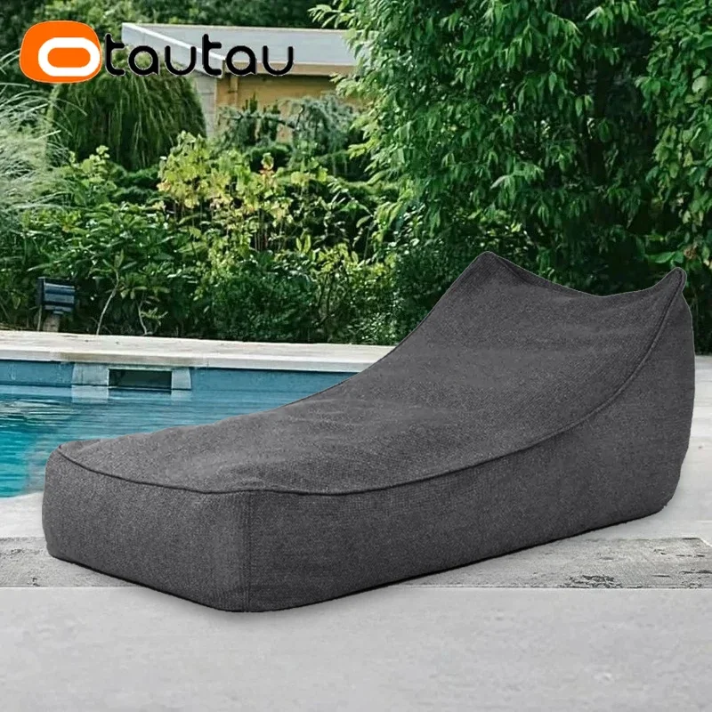 

OTAUTAU Outdoor Waterproof Cotton Linen Bean Bag Cover Lounger Sofa Bed Pouf SF481【No Filler ! Need To Buy Filler By Yourself !】