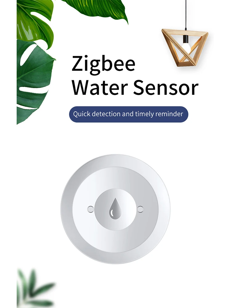 Czujnik zalania Zigbee, detektor wycieku wody, zdalne monitorowanie przez aplikację do kuchni/łazienki, obsługa Home Assistant Zigbee2mqtt — zdjęcie 2