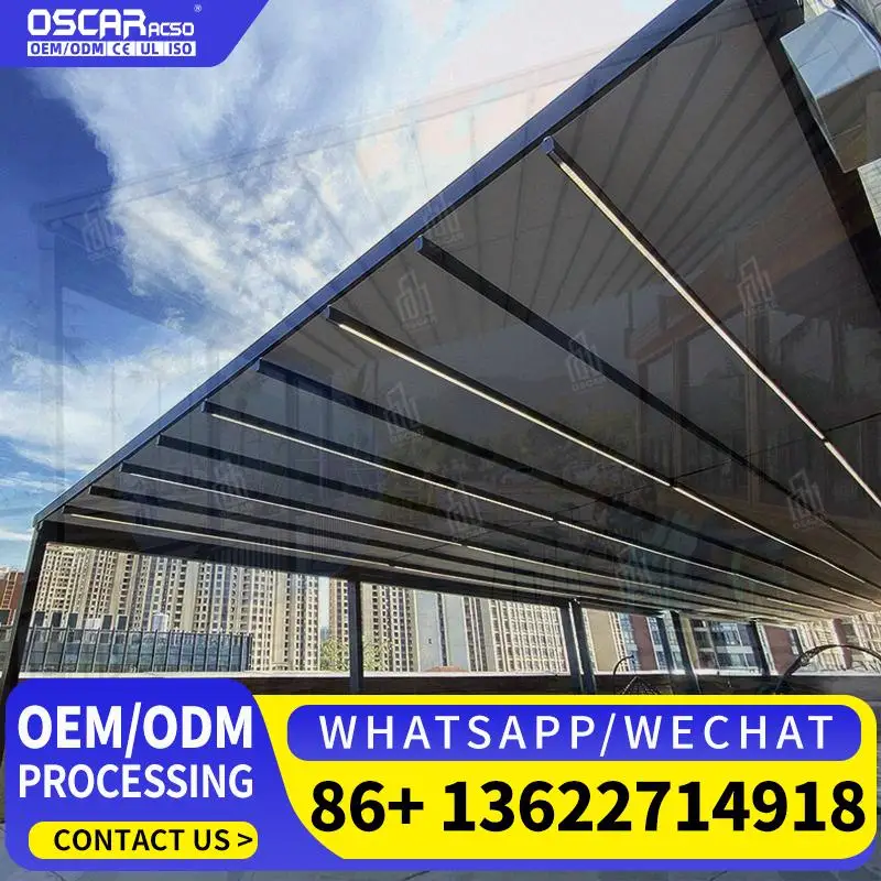 

Sleek Aluminum Frame Shade Sail Durable Extendable Waterproof Backyard Patio Garden Cover Retractable Canopy Pergola