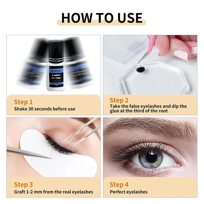 New Upgrade10ml Uv Black Adhesive For Eyelashes Extension UV Curing Lashes Glue System for Lash Extensions