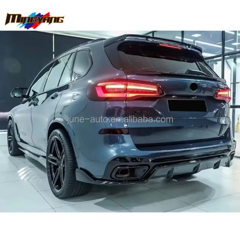 تعديل PP البلاستيك الأسود فارس ايرو تصميم مصدات السيارة الجبهة الشفاه الناشر بوديكيت ل جديد X5 G05 الرياضة 2020 طقم الجسم